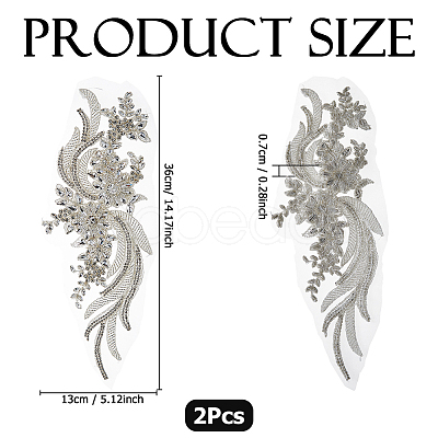 1 Pair Polyester Computerized Embroidery Cloth Iron on/Sew on Patches DIY-HS0002-17B-1