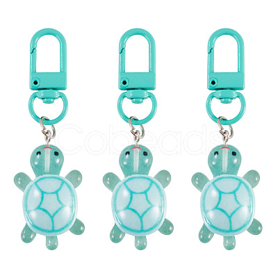 3Pcs Resin Tortoise Pendant Decorations HJEW-TA0001-39I-1