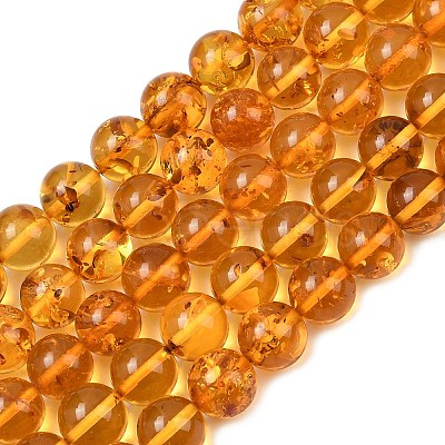Natural Amber Beads Strands G-L095-B01-8mm-02-1
