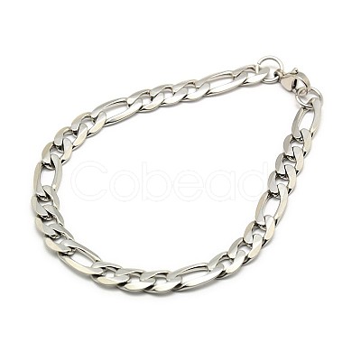 Tarnish Resistant Trendy 304 Stainless Steel Figaro Chain Bracelets LS-STAS-A028-B016P-1