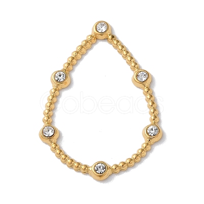 Golden 304 Stainless Steel Rhinestonet Pendants LS-STAS-Q312-02C-G-1
