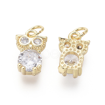 Brass Charms ZIRC-L087-039G-1