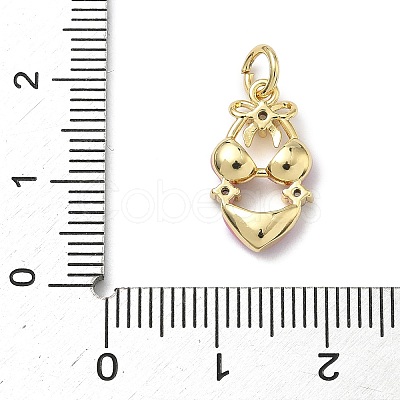 Brass Micro Pave Cubic Zirconia Pendants KK-C156-29G-01-1