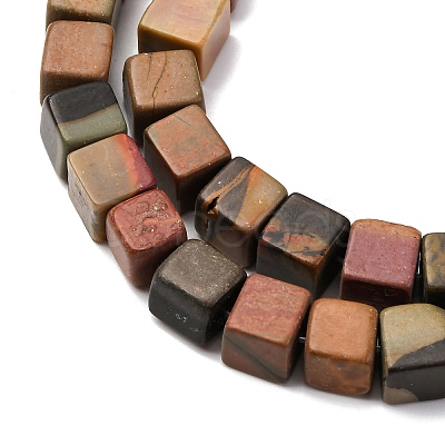 Natural Picasso Stone/Polychrome Jasper Beads Strands G-B155-C10-8x8mm-1