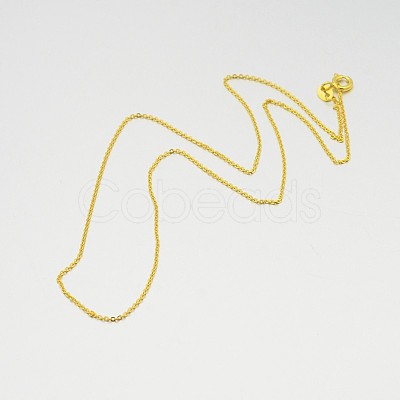 Sterling Silver Cable Chain Necklaces X-STER-M086-06B-1