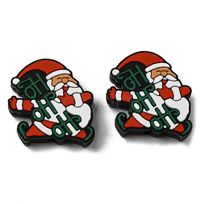 Santa Claus Christmas Food Grade Eco-Friendly Silicone Beads SIL-D001-02-1