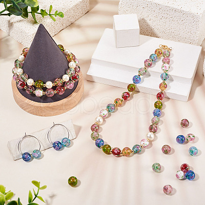 1 Strand Handmade Glod Sand Lampwork Beads Strands LAMP-TA0002-09D-1