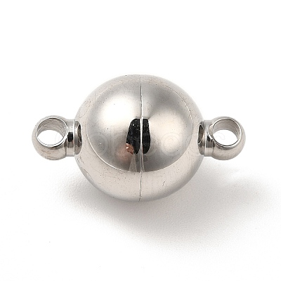 Tarnish Resistant 304 Stainless Steel Magnetic Clasps Hand Polished with Loops STAS-E049-13A-1