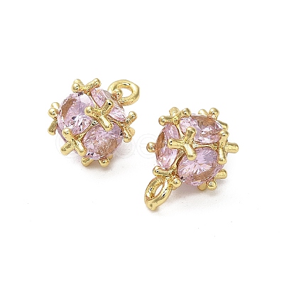 Brass Pave Cubic Zirconia Pendants KK-B142-11G-01-1