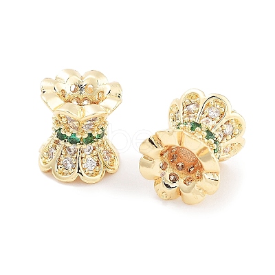 Brass Micro Pave Clear Cubic Zirconia Beads KK-P271-39B-06-1
