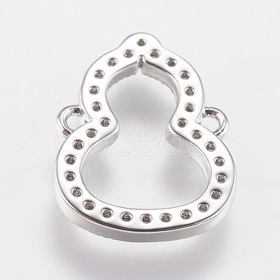 Brass Micro Pave Cubic Zirconia Links ZIRC-J040-04P-NR-1