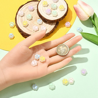 25Pcs 5 Colors Translucent Resin Cabochons RESI-YW0004-90-1
