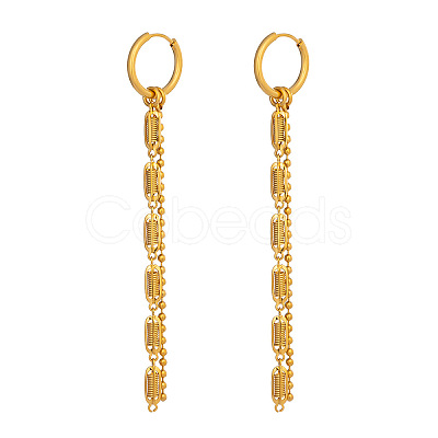 Chain Tassel 304 Stainless Steel Hoop Earrings SU3724-1