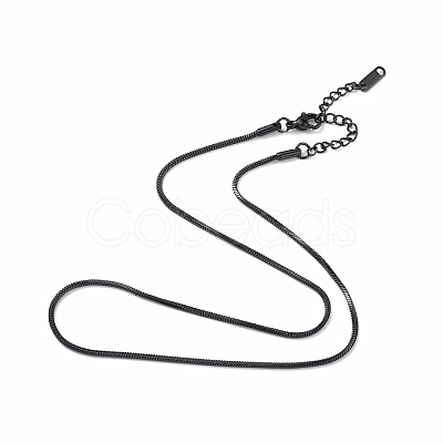 304 Stainless Steel Round Snake Chain Necklace for Men Women NJEW-K245-012B-1