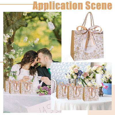 Floral Printed Paper Gift Tote Bags ABAG-WH0044-82C-1