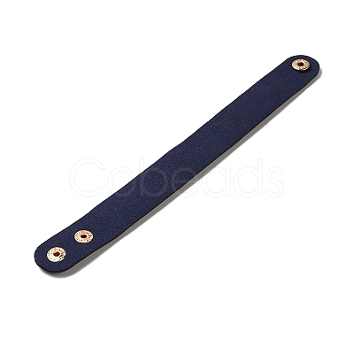Faux Suede Snap Cord Bracelet LS-BJEW-F428-15-1