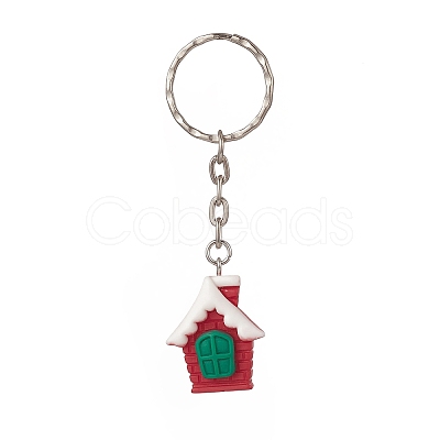 Christmas Theme Resin Pendant Keychain KEYC-JKC00443-1