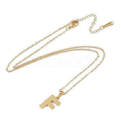 Ion Plating(IP) Initial Letter 304 Stainless Steel Pendant Necklaces NJEW-M199-01G-F-1