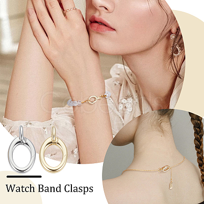 8Pcs 2 Colors Brass Spring Gate Rings KK-BC0015-06-1