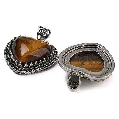 Natural Tiger Eye Pendants G-A095-01AS-07-1