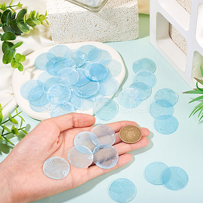 50Pcs Dyed Natural Capiz Shell Connector Charms BSHE-TA0001-20D-1