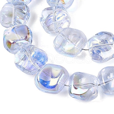 Electroplate Transparent Glass Beads Strands EGLA-N057-02A-01-1