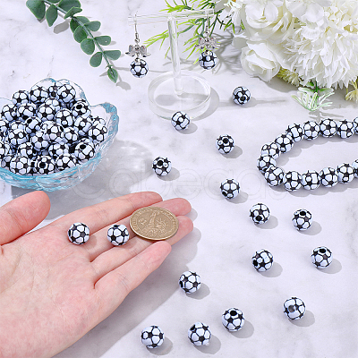 100Pcs Opaque Acrylic Beads MACR-SC0002-47-1