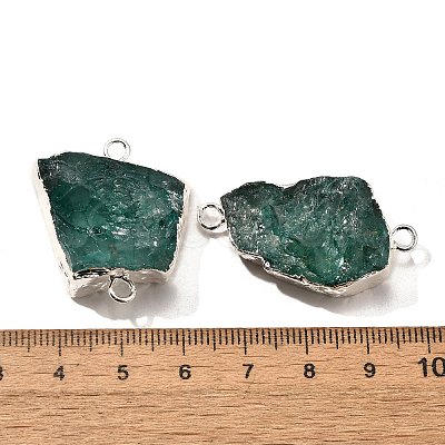 Raw Rough Natural Dyed Quartz Crystal Links Connector Charms G-K189-04S-01-1