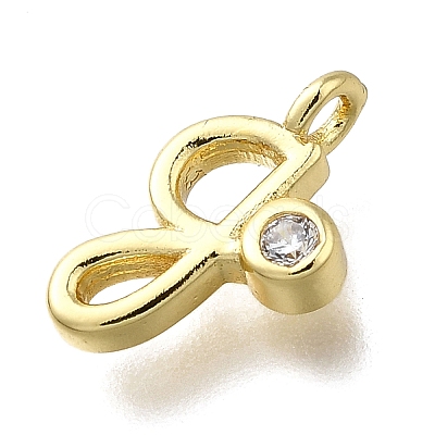 Brass Micro Pave Cubic Zirconia Pendants KK-B132-12G-G-1