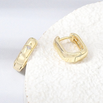 Brass Micro Pave Cubic Zirconia Hoop Earrings KK-CBA5585-09G-1