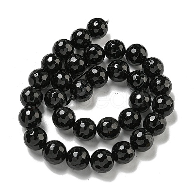 Faceted Natural Banded Agate Beads Strands G-F447-12mm-O09-1