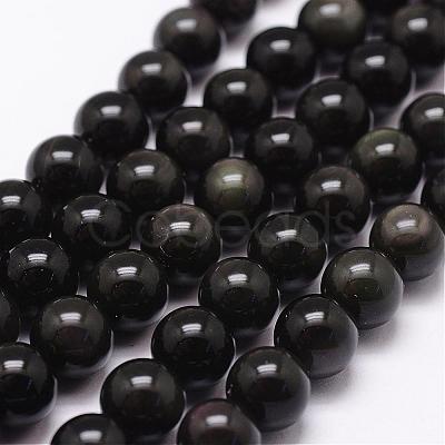 Natural Rainbow Obsidian Beads Strands G-D838-10mm-04-1