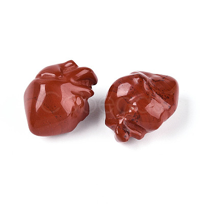 Natural Red Jasper Heart Beads G-T144-04C-1