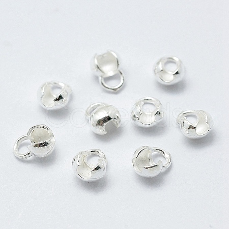 925 Sterling Silver Bead Tips Knot Covers STER-G027-25S-1