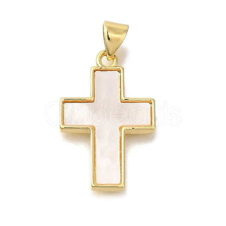 Brass Shell Pendants X-KK-R002-01G-1