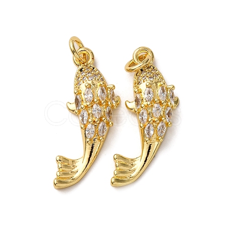Brass Micro Pave Cubic Zirconia Pendants KK-A271-03D-G-1