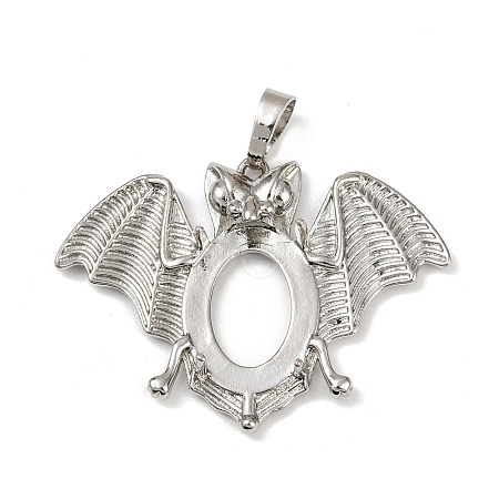 Brass Pendant Cabochon Settings KK-S521-17C-P-1