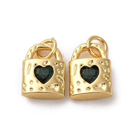 Brass Micro Pave Cubic Zirconia Pendants KK-P308-13G-1