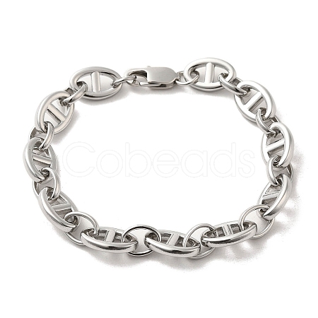 Non-Tarnish 304 Stainless Steel Oval Link Chain Bracelets BJEW-D030-11B-P-1