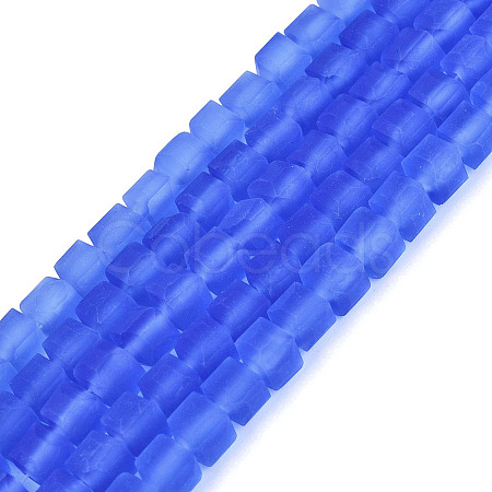 Transparent Frosted Glass Beads Strands GLAA-N072-01A-A13-1