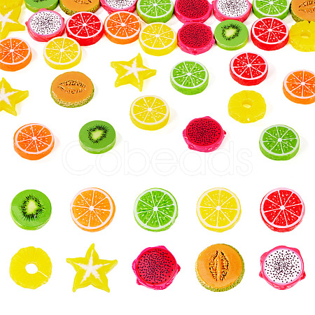 40Pcs 10 Styles Resin Imitation Fruit Model DJEW-TA0001-18-1