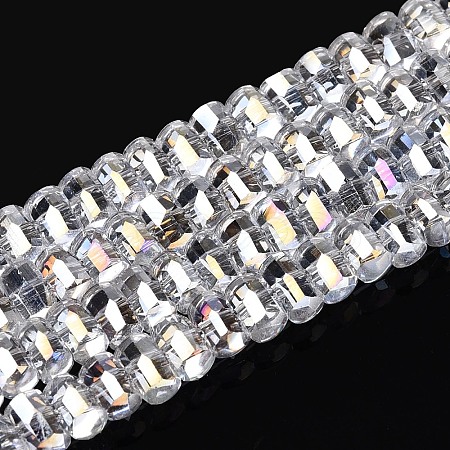 Electroplate Transparent Glass Beads Strands EGLA-N022-09A-B11-1