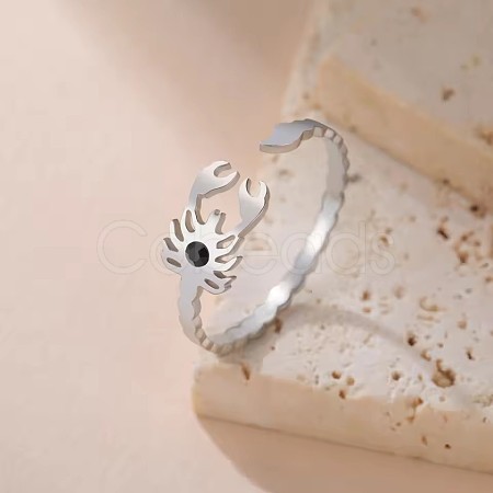 304 Stainless Steel Cuff Open Rings WGE0991-01-1