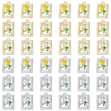 36Pcs 6 Styles Rack Plating Alloy Enamel Pendants FIND-DC0002-91-1