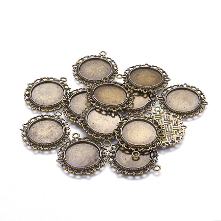 Zinc Alloy Pendant Settings for Cabochon & Rhinestone X-PALLOY-A15290-AB-FF-1