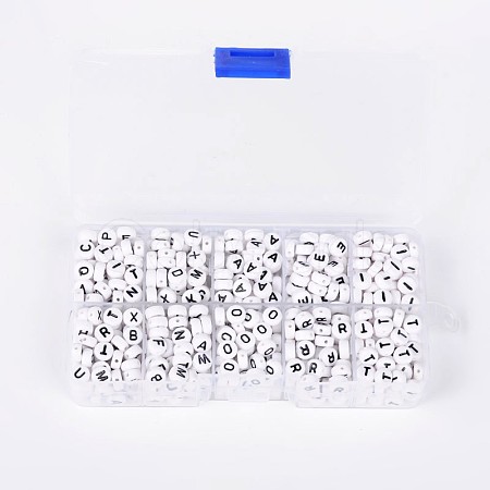 1 Box Letter Acrylic Beads SACR-X0013-B-1
