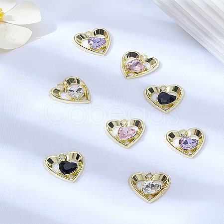 8Pcs 4 Colors Alloy Pendants FIND-LP0005-98-1