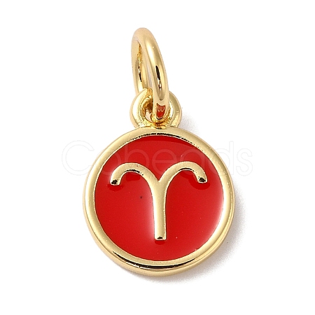 Real 18K Gold Plated Brass Enamel Charms KK-L216-001G-J03-1