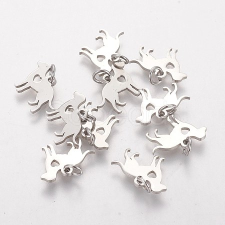 Non-Tarnish 304 Stainless Steel Puppy Pendants LS-STAS-Q201-T464S-1