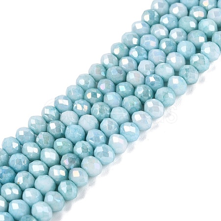 Anti-Tarnish Electroplate Rondelle Glass Beads Strands EGLA-T021-3mm-17-07-1
